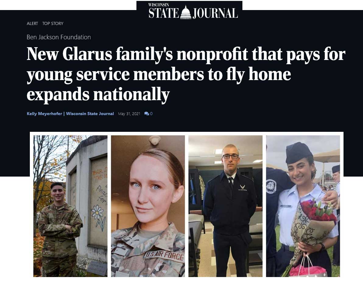 New Glarus family's nonprofit that pays for young service members to _ - madison